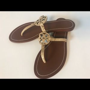Tory Burch miller leather logo flat sandal